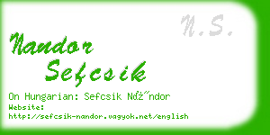 nandor sefcsik business card